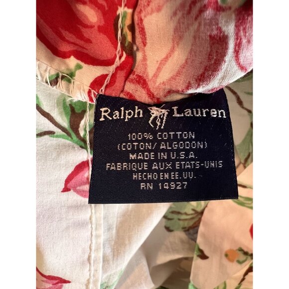 Ralph Lauren Single/Replacement Pillowcase "Lindsey Floral"  Red & Blue Flowers - Picture 7 of 9